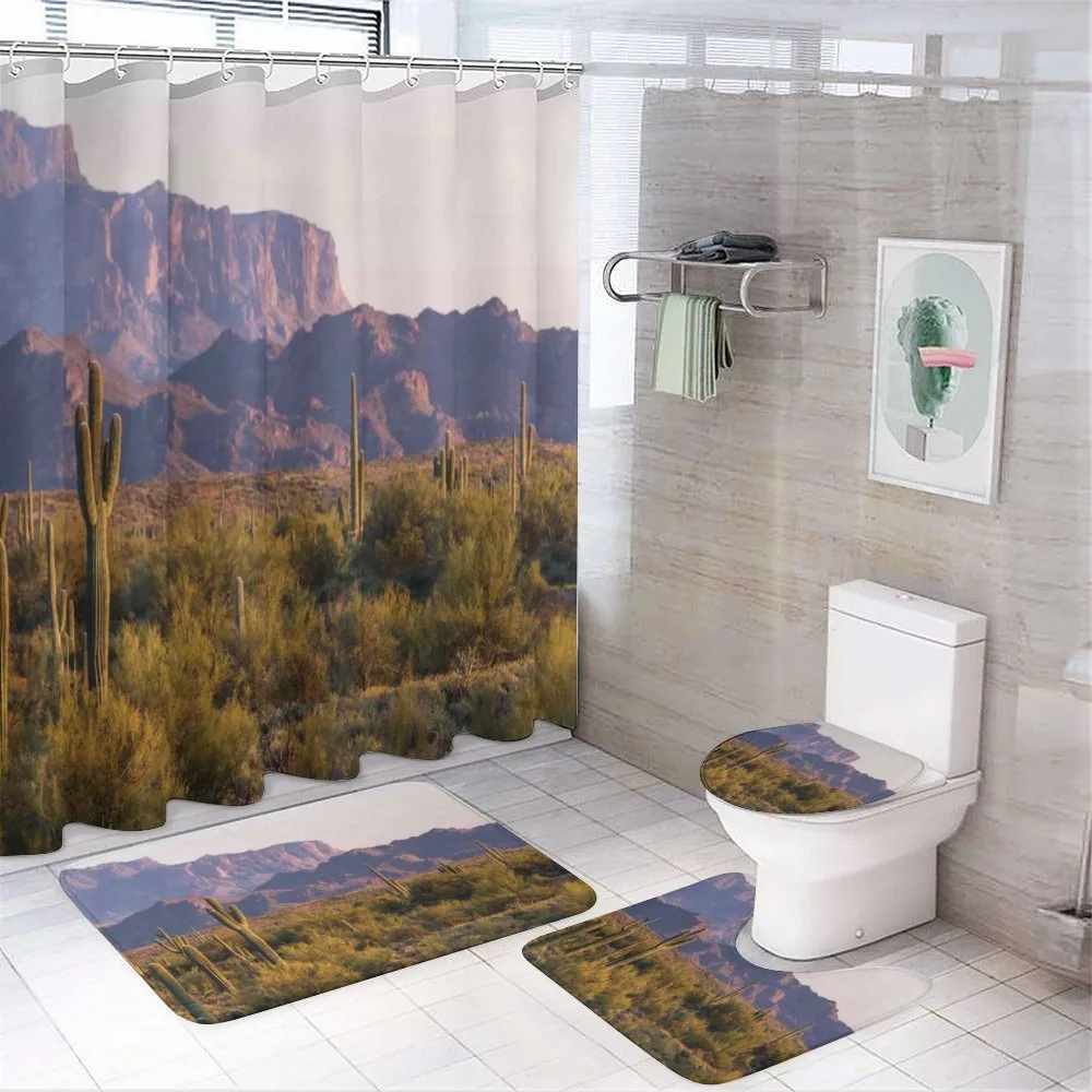 Cactus Mountain in Spring — 4-Piece Bathroom Set preview