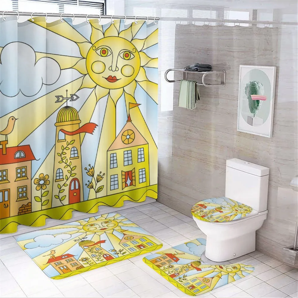 Childlike Smiling Sun — 4-Piece Bathroom Set preview