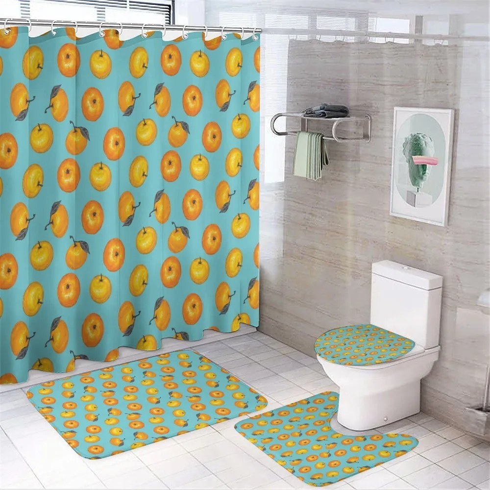 Drawn Mandarins — 4-Piece Bathroom Set preview