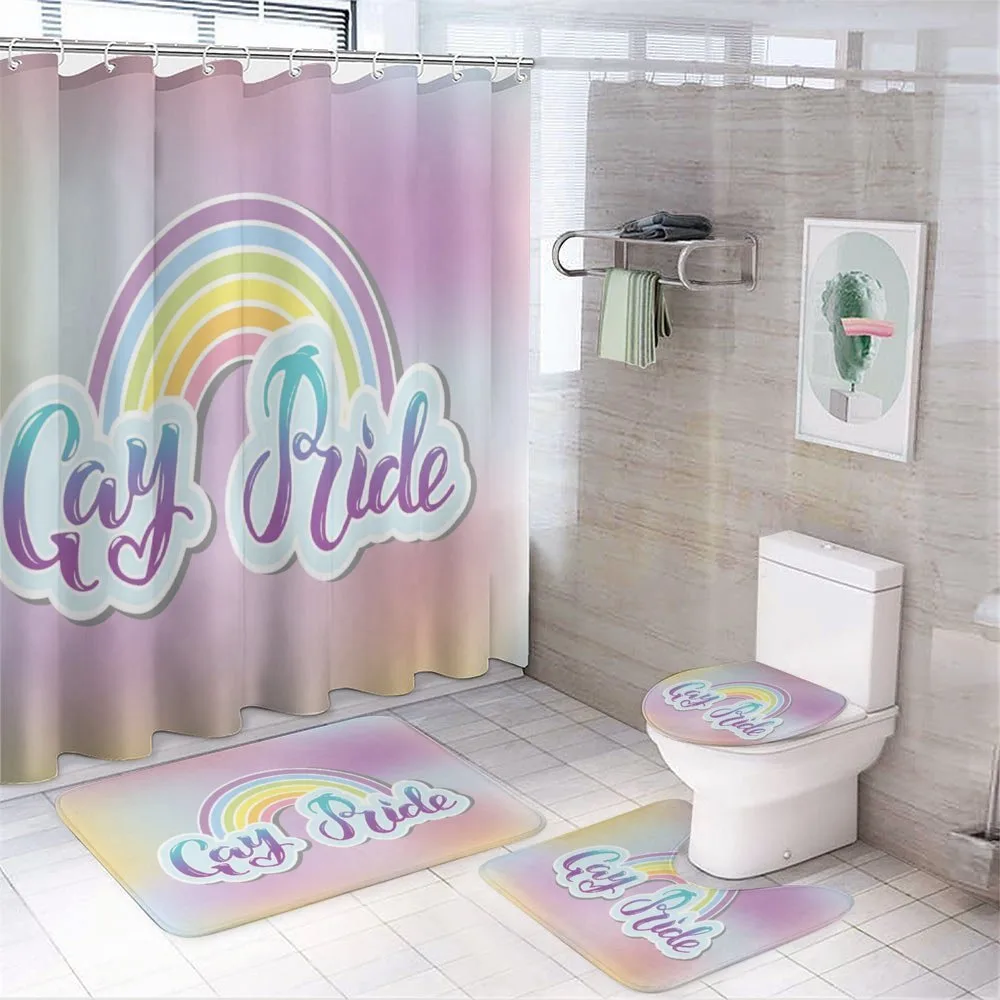 Gay Pride Clouds and Rainbow — 4-Piece Bathroom Set preview