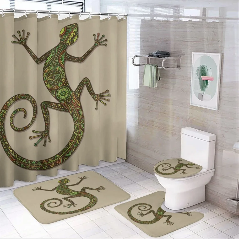 Lizard Pattern — 4-Piece Bathroom Set preview