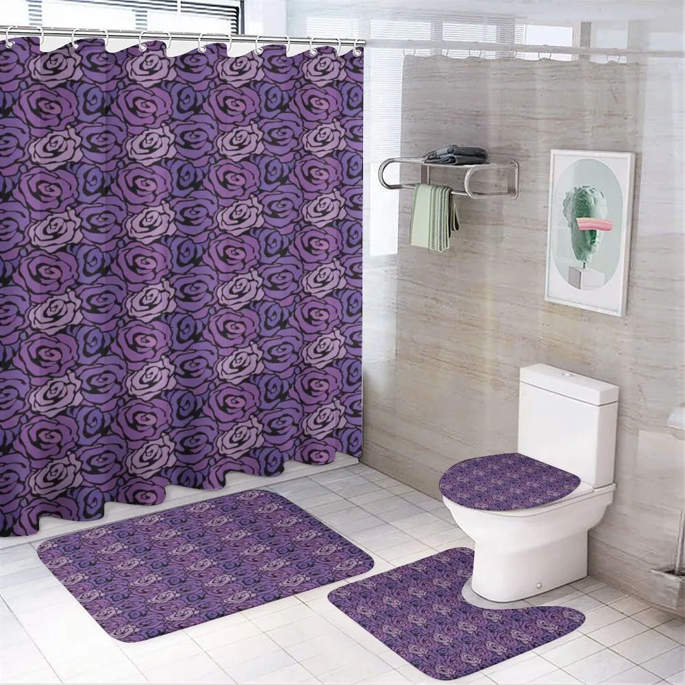 Romantic Bouquet Pattern — 4-Piece Bathroom Set preview