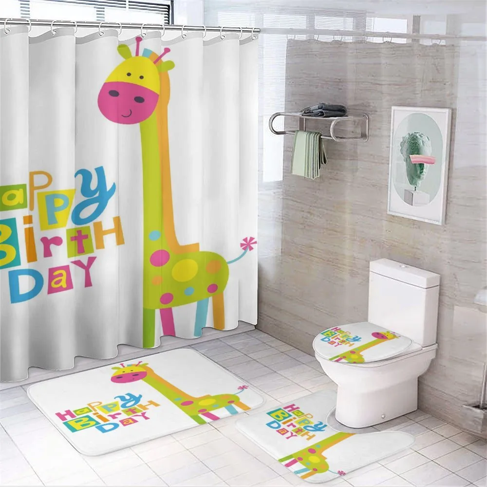 Birthday Baby Giraffe — 4-Piece Bathroom Set preview