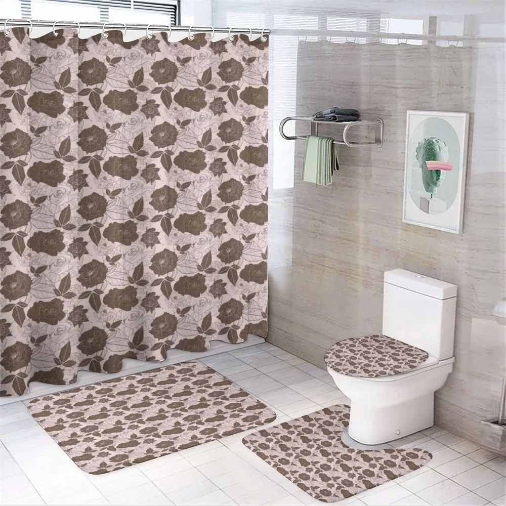 Contrast Spring Petals — 4-Piece Bathroom Set preview