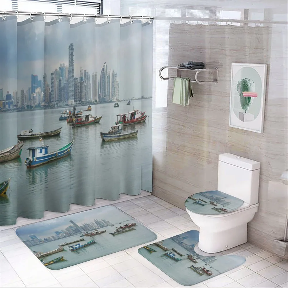 Fishing Boats Panama — 4-Piece Bathroom Set preview