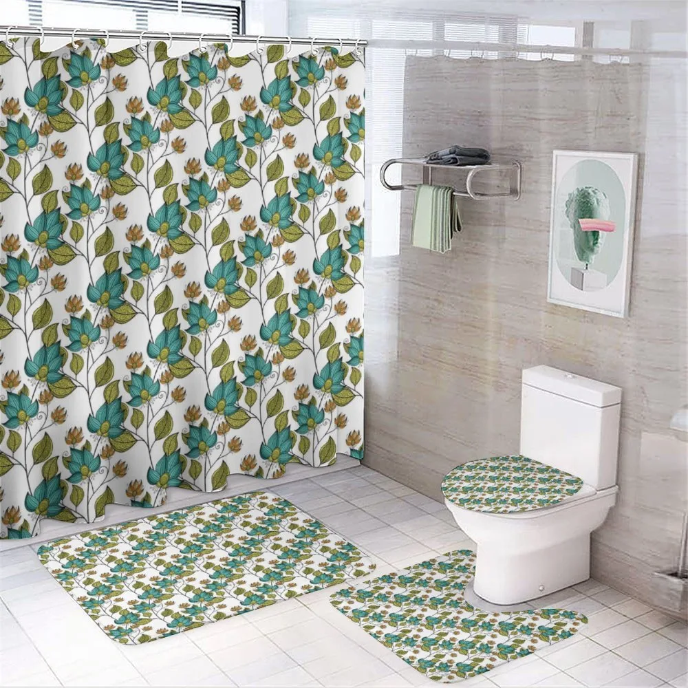 Ornate Oriental Floral — 4-Piece Bathroom Set preview