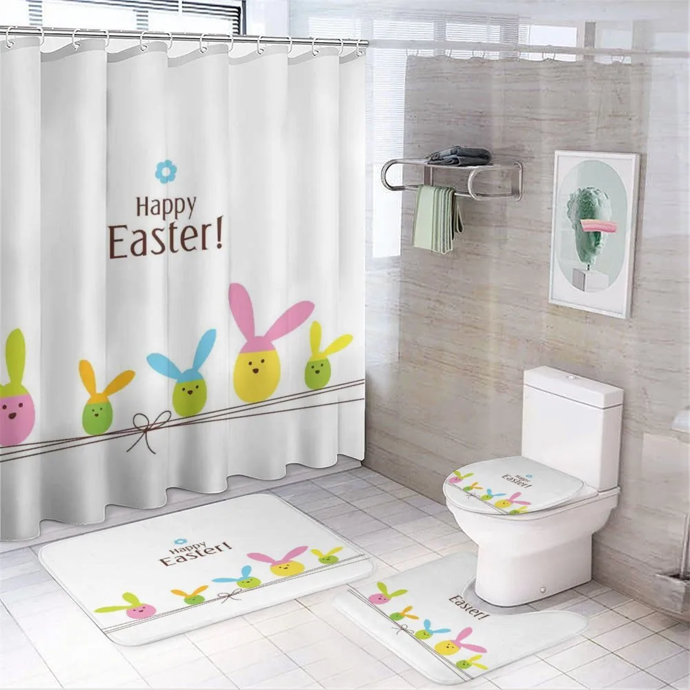 Simplistic Cartoon Eggs — 4-Piece Bathroom Set preview