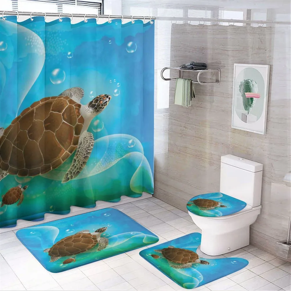 Swimming Turtle Family — 4-Piece Bathroom Set preview