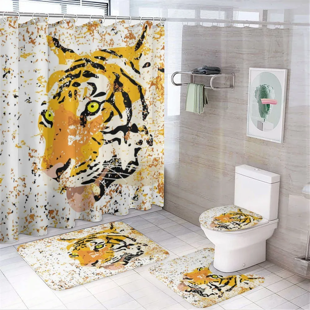 Vector Wildlife Tiger — 4-Piece Bathroom Set preview