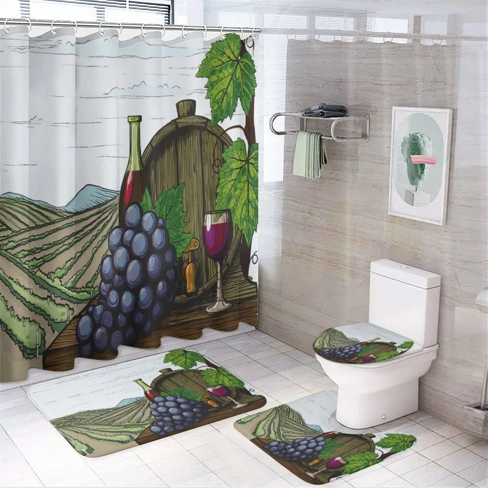 Views of Vineyards Grapes — 4-Piece Bathroom Set preview
