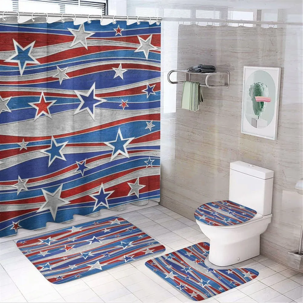 Abstract USA Flag — 4-Piece Bathroom Set preview