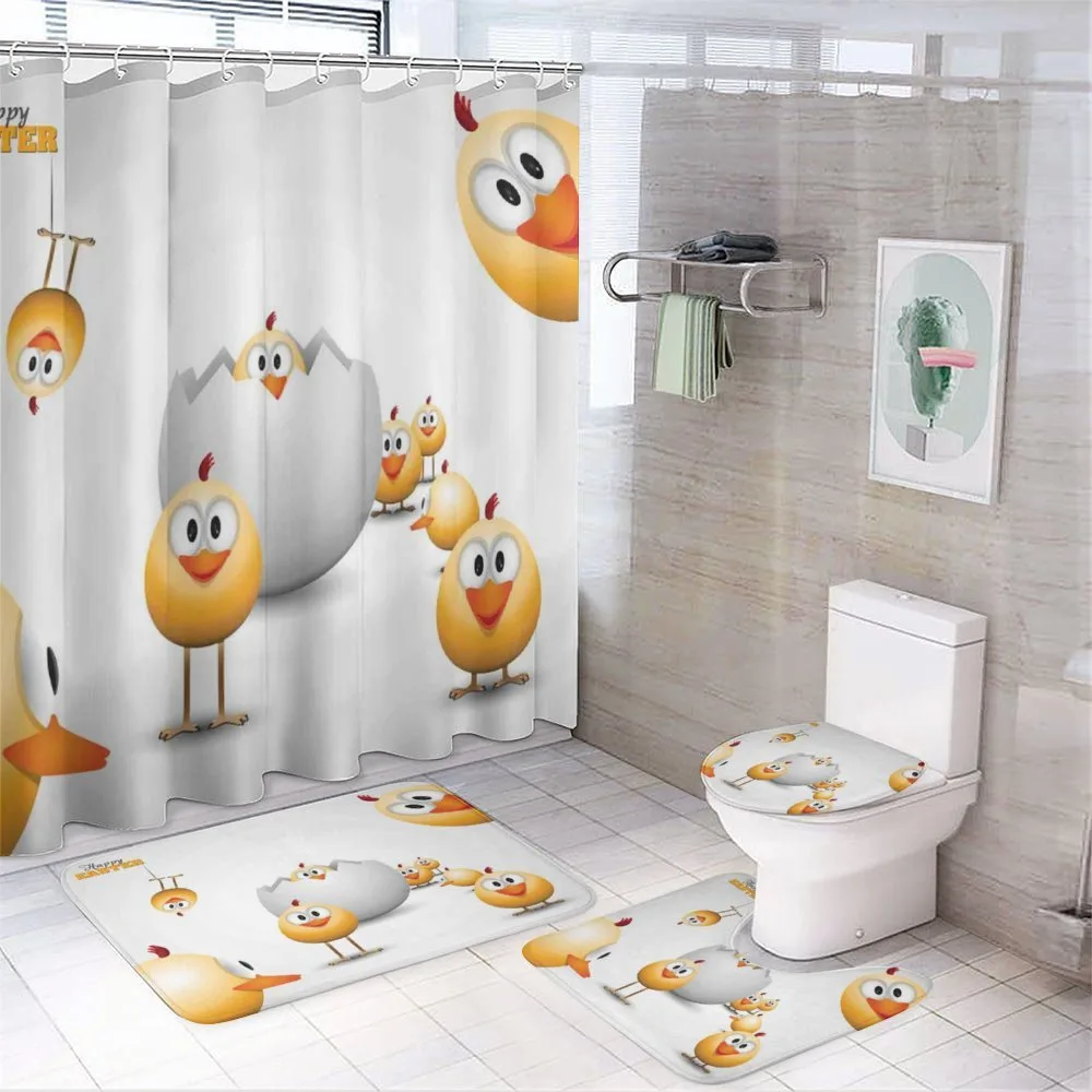 Chicks Funny Cartoon — 4-Piece Bathroom Set preview