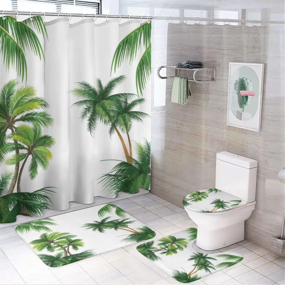 Coconut Palm Tree Plants — 4-Piece Bathroom Set preview