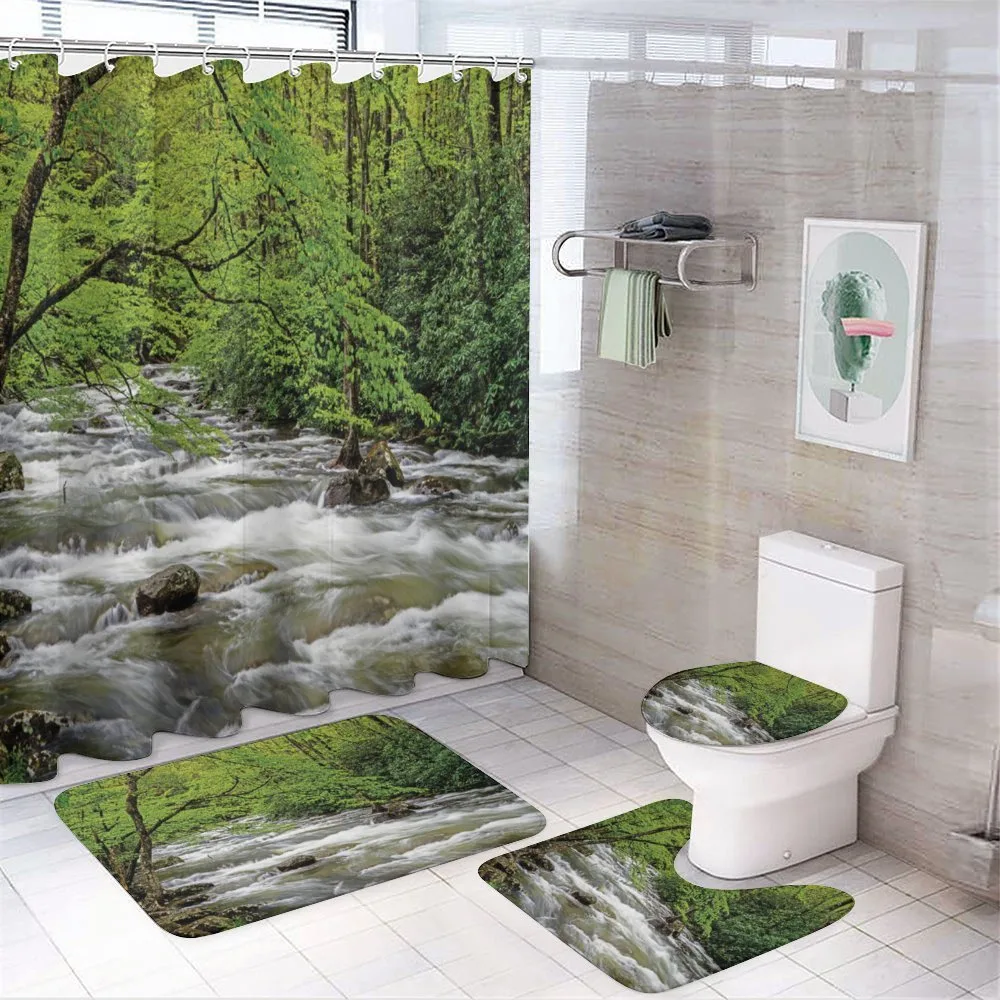 Creek in Spring Forest — 4-Piece Bathroom Set preview
