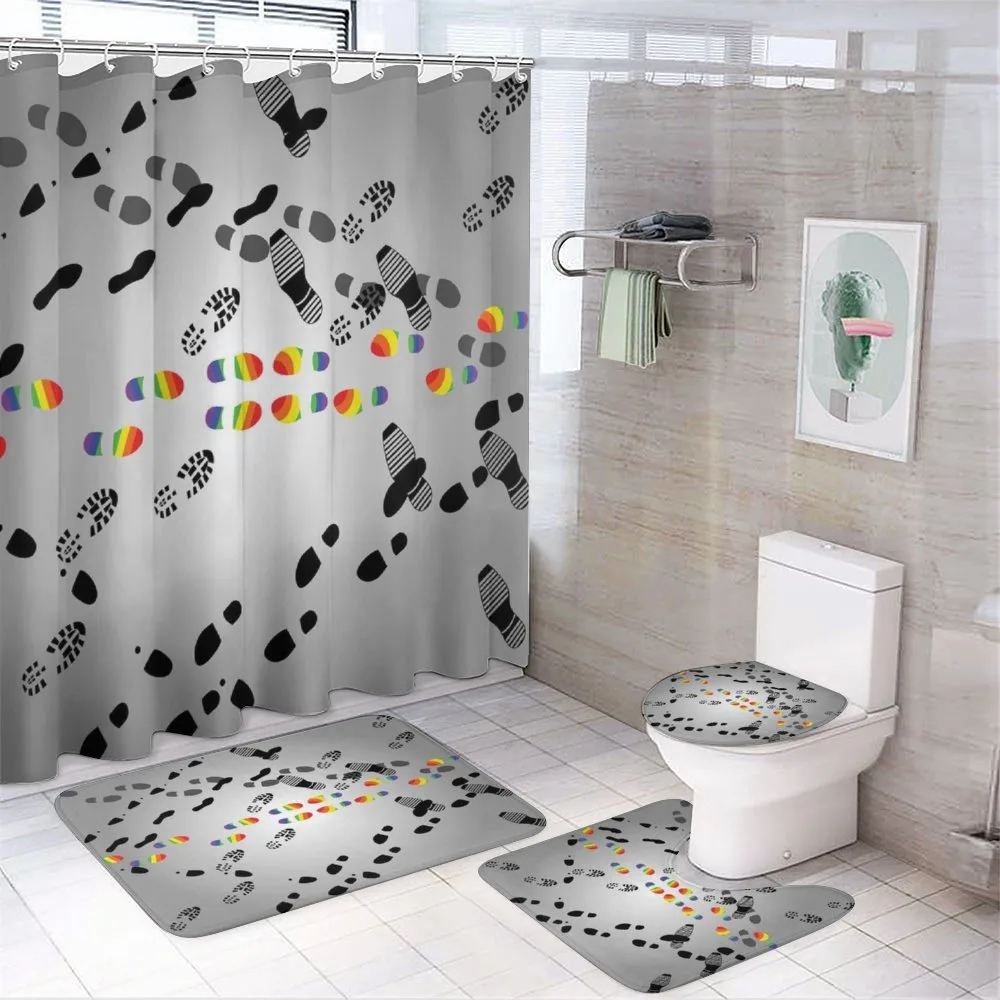 LGBT Lovers Meet in Crowd — 4-Piece Bathroom Set preview