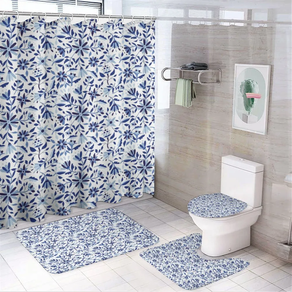 Modern Flowers Leaves Buds — 4-Piece Bathroom Set preview