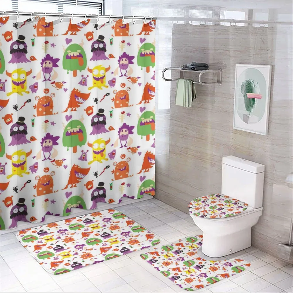 Monsters Animal Funny Cartoon — 4-Piece Bathroom Set preview