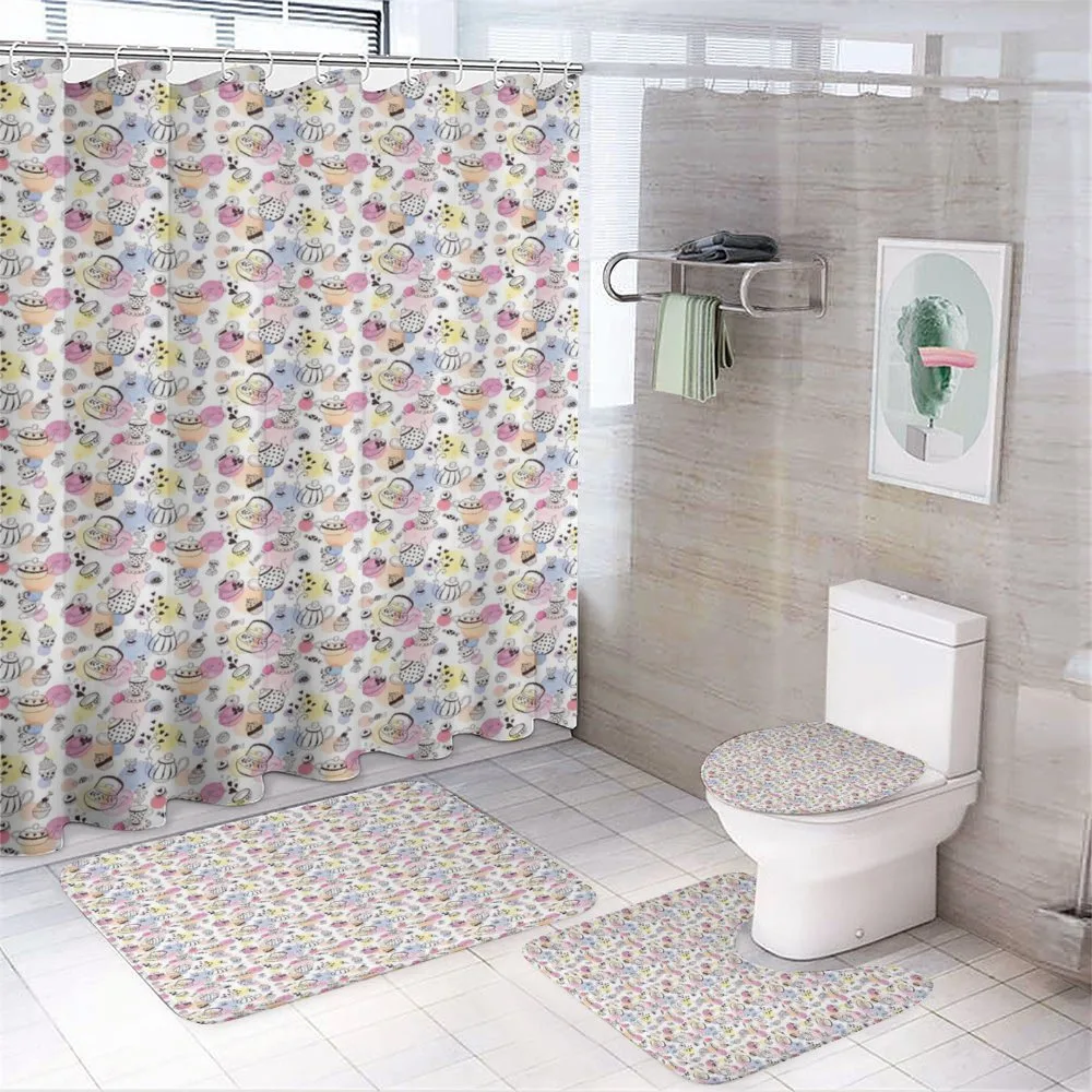 Tea Time Cupcake Coffee — 4-Piece Bathroom Set preview
