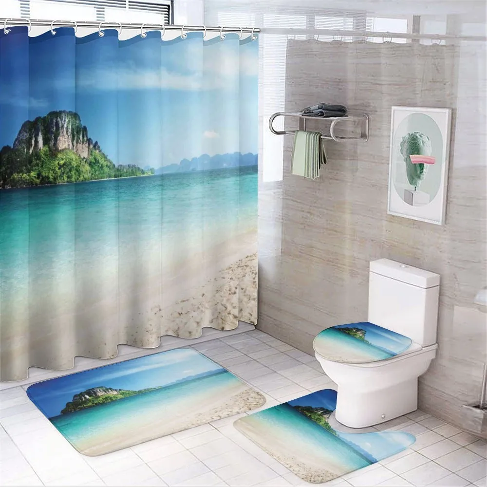 Tropic Island Scenery — 4-Piece Bathroom Set preview
