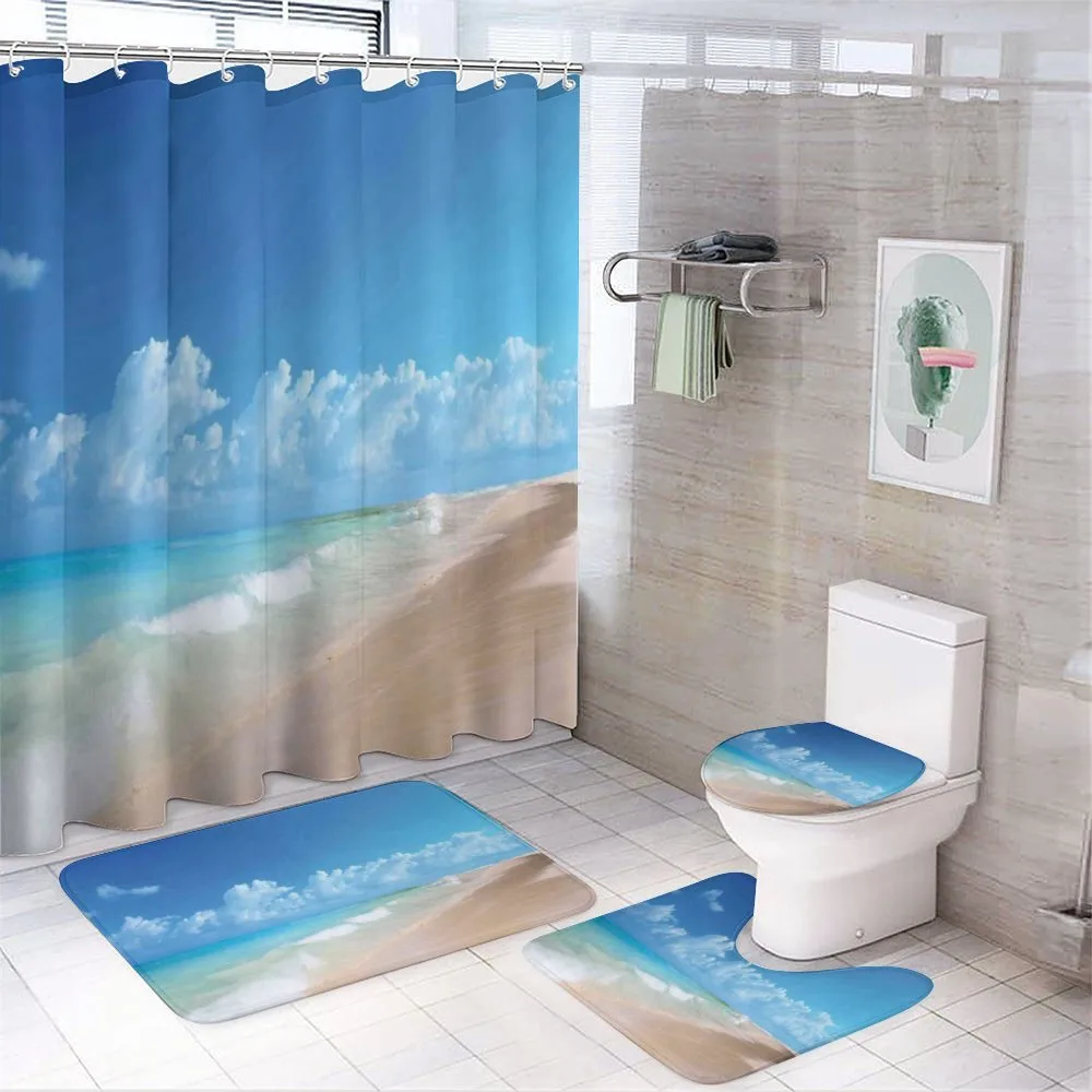 Tropical Ocean Waves — 4-Piece Bathroom Set preview