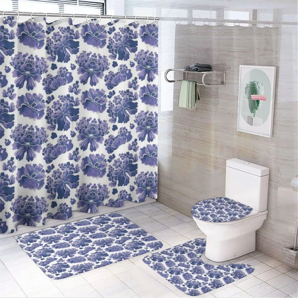 Watercolor Chinese Art — 4-Piece Bathroom Set preview