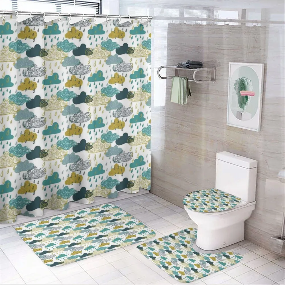 Rainy Clouds Grunge — 4-Piece Bathroom Set preview
