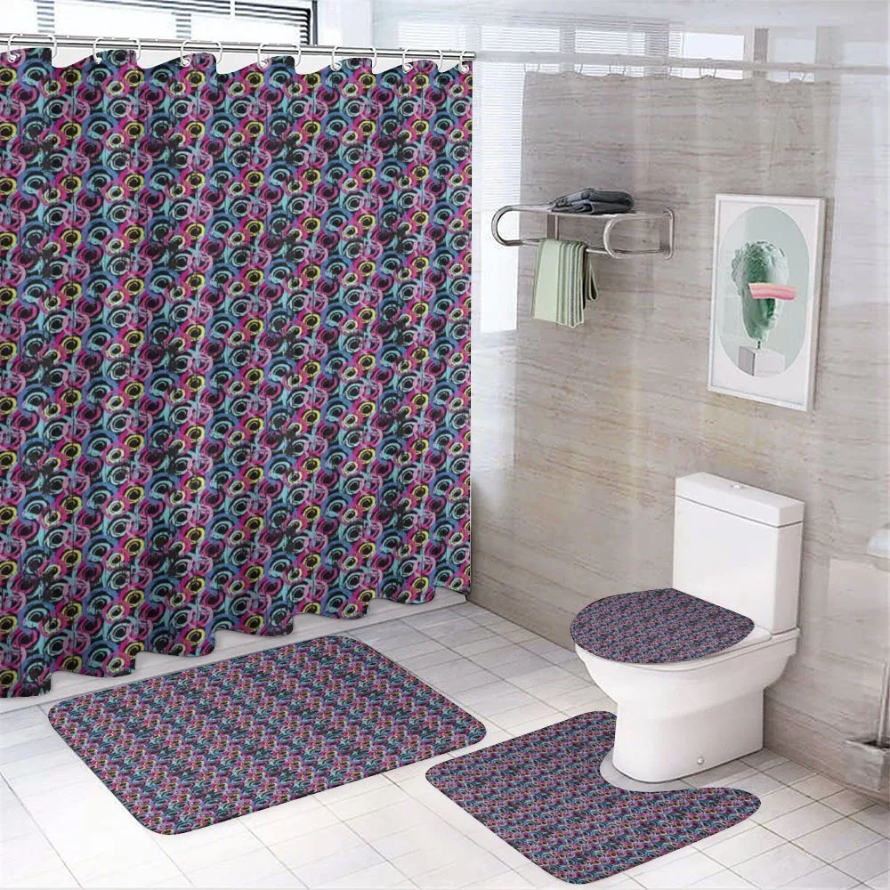 Spiral Brush Graffiti — 4-Piece Bathroom Set preview