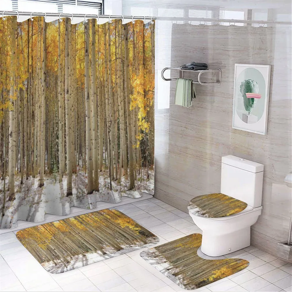 Aspen Tree Woods Scenery — 4-Piece Bathroom Set preview