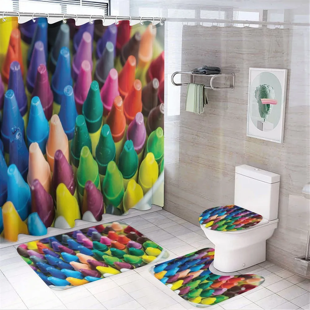 Assorted Colorful Crafts — 4-Piece Bathroom Set preview