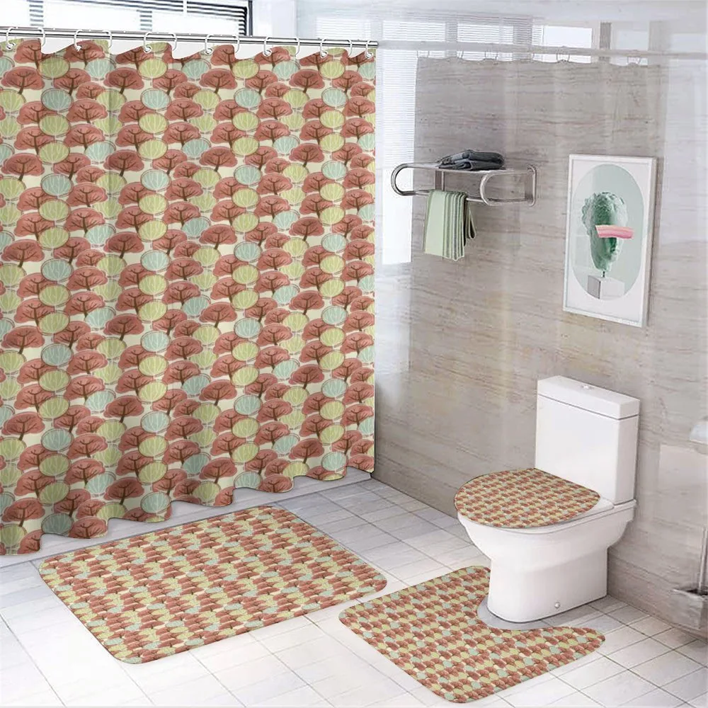 Autumn Tree Pattern — 4-Piece Bathroom Set preview