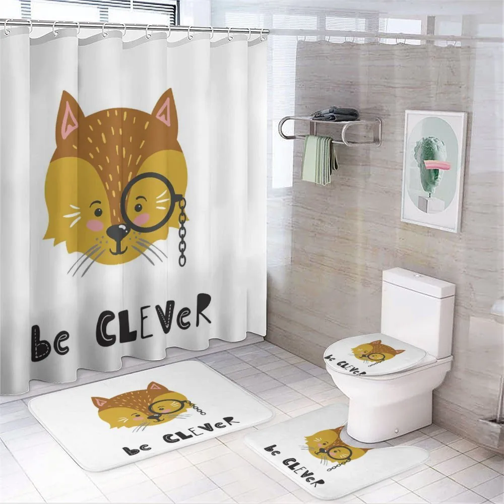 Be Clever Text Animal Character — 4-Piece Bathroom Set preview