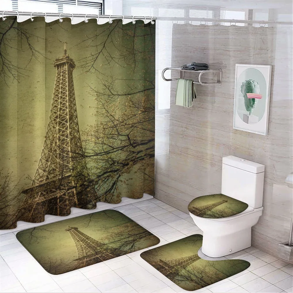 Fall Season Paris Art — 4-Piece Bathroom Set preview