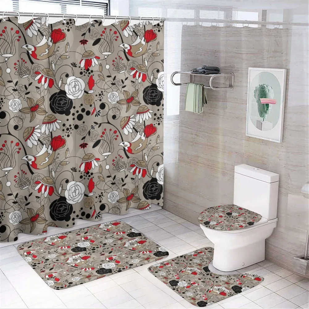 Flowers Birds Nature — 4-Piece Bathroom Set preview