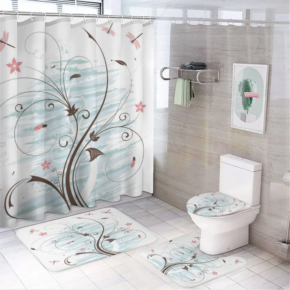 Grunge Flower Buds — 4-Piece Bathroom Set preview
