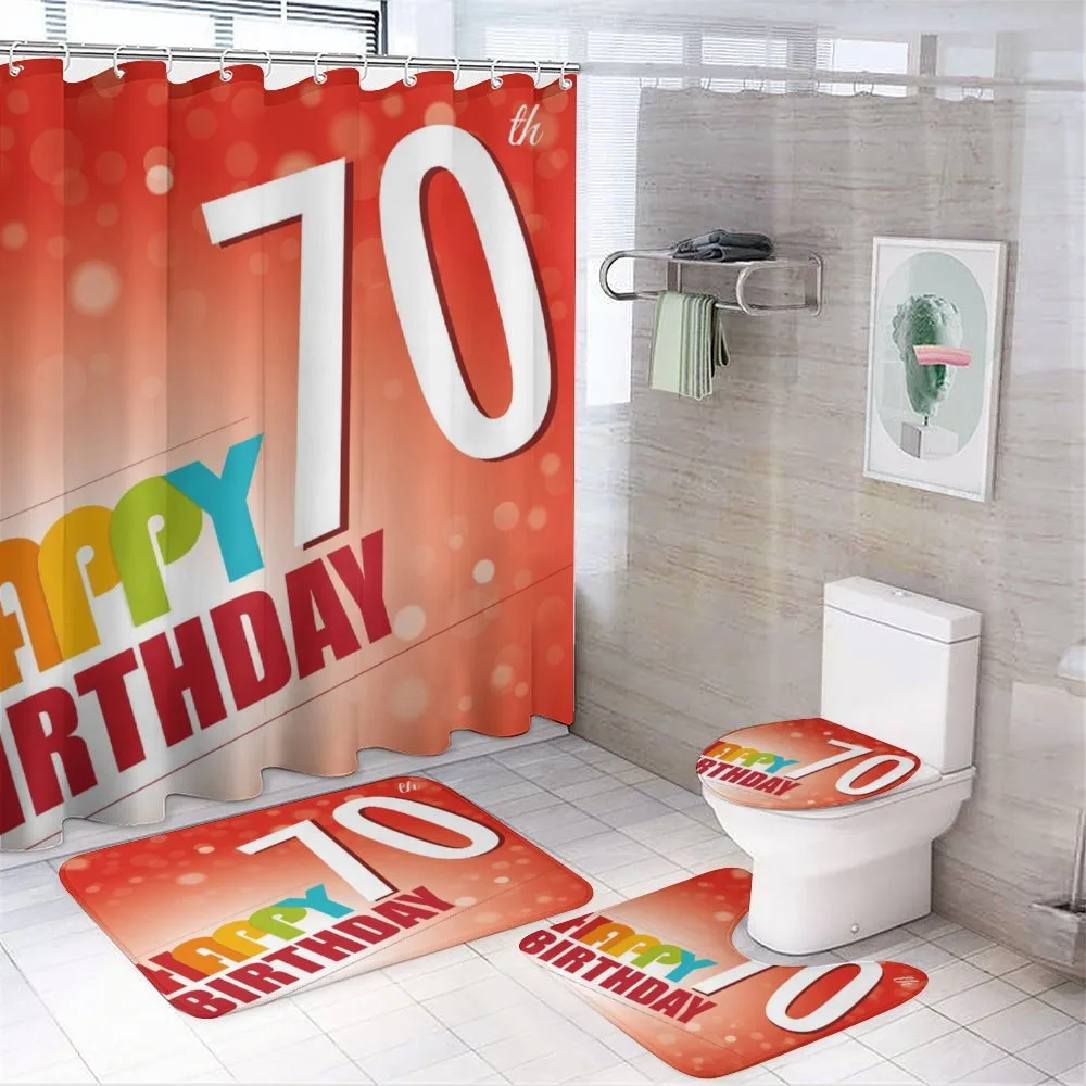 Happy Birthday Slogan — 4-Piece Bathroom Set preview