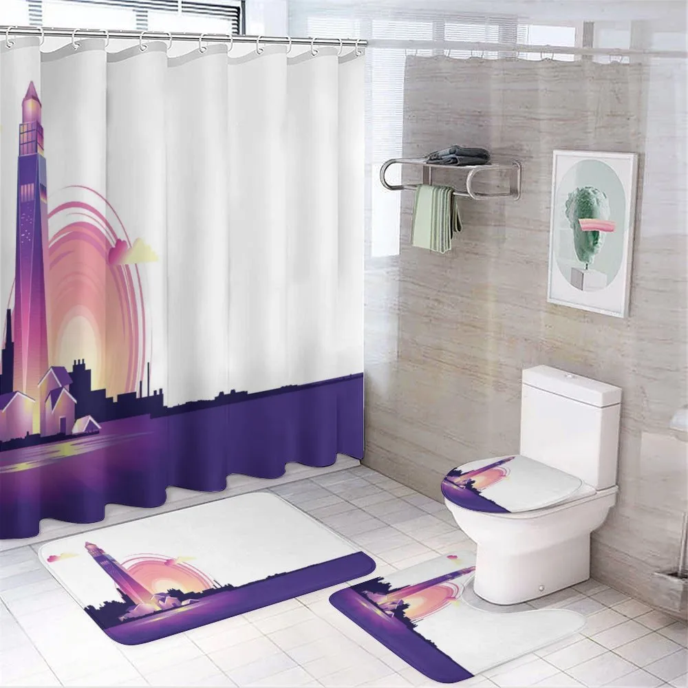 Lighthouse at Sunset Art — 4-Piece Bathroom Set preview