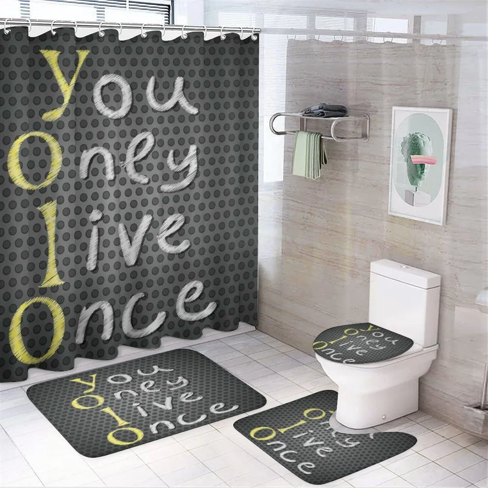 Modern Freedom Slogan 4-Piece Bathroom Set product video