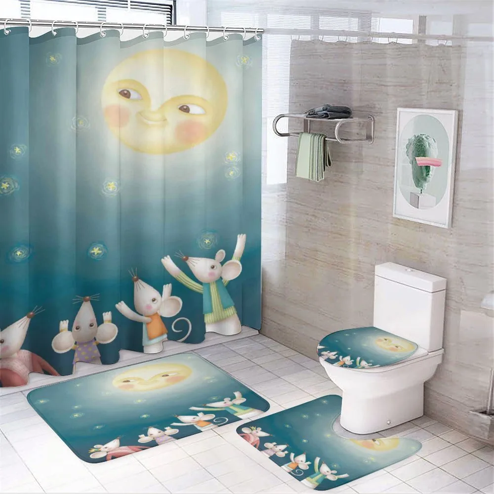 Mouse Crowd Full Moon — 4-Piece Bathroom Set preview