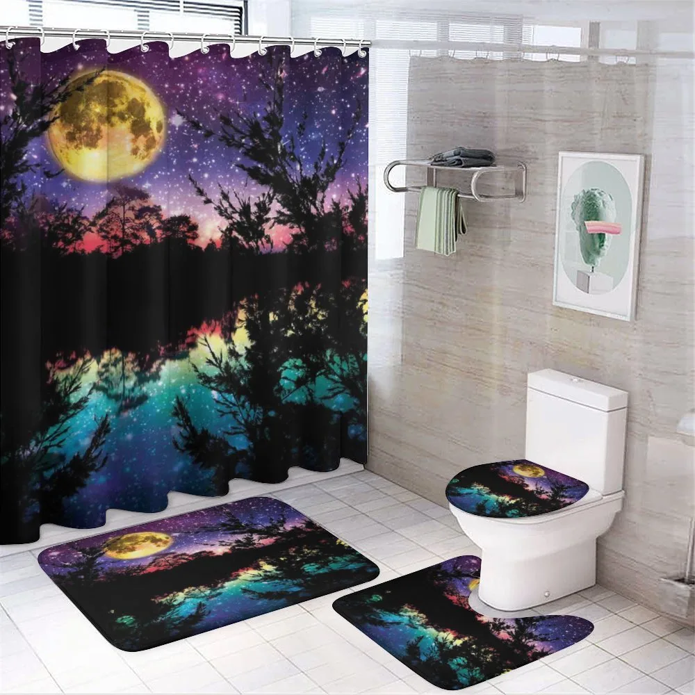 Night Sky Trees — 4-Piece Bathroom Set preview