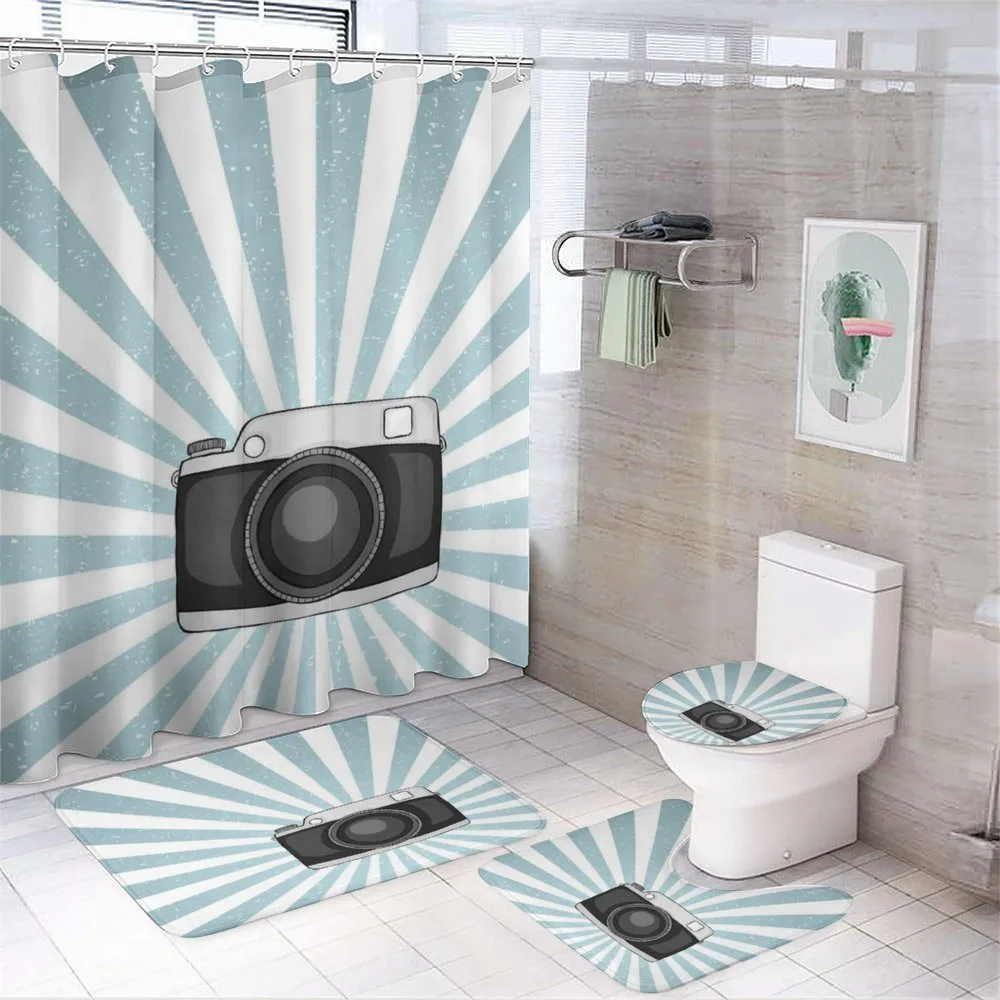 Retro Pop Art Style Photo — 4-Piece Bathroom Set preview