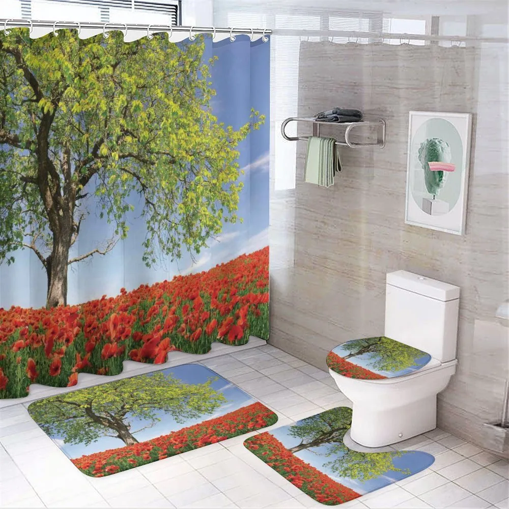 Spring Scenery Flowers — 4-Piece Bathroom Set preview