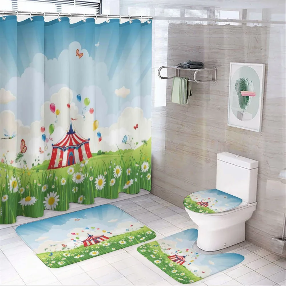 Circus Butterfly Lawn — 4-Piece Bathroom Set preview