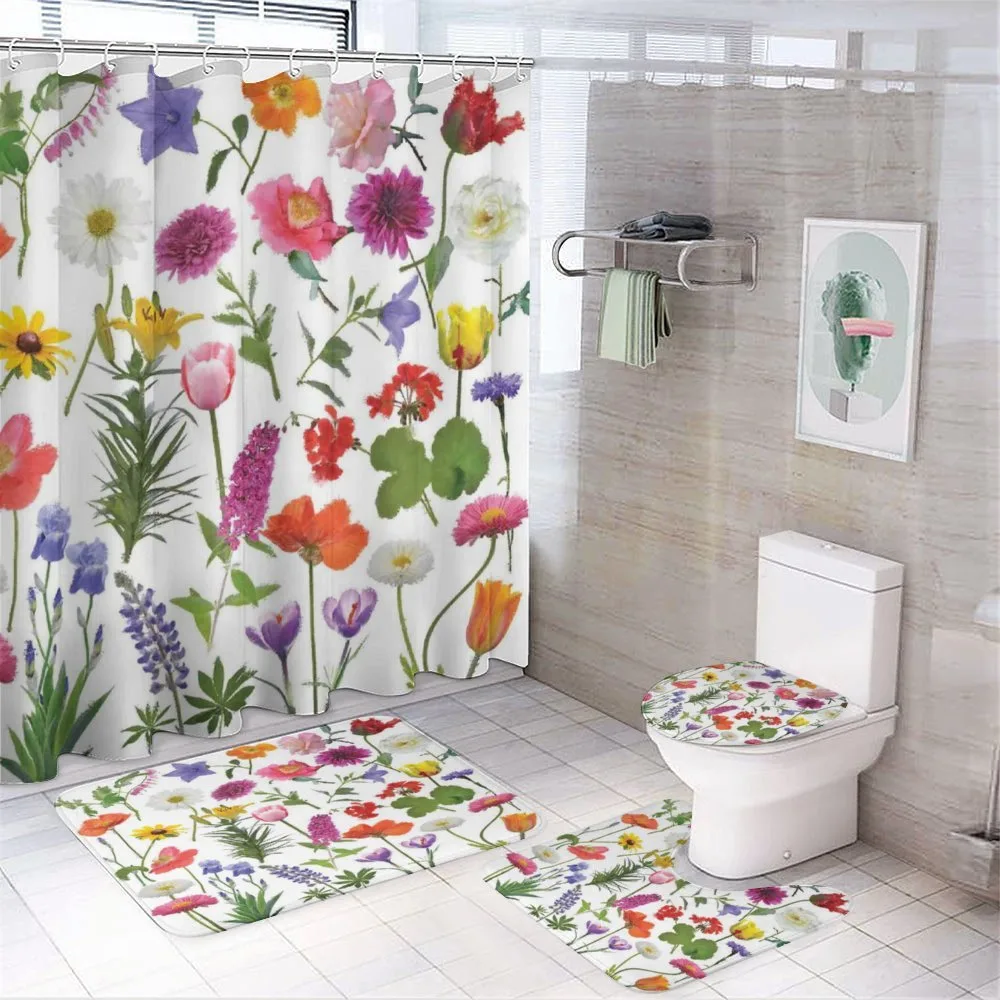 Colored Roses Tulips — 4-Piece Bathroom Set preview