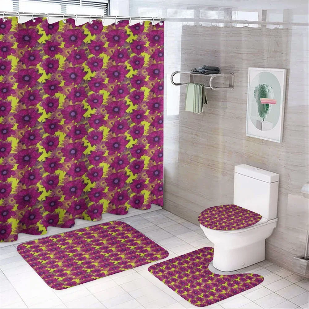 Contrast Pastel Petals — 4-Piece Bathroom Set preview