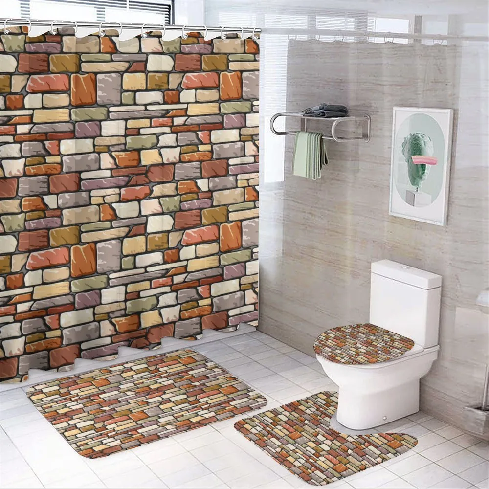 Doodle Wall Pattern — 4-Piece Bathroom Set preview