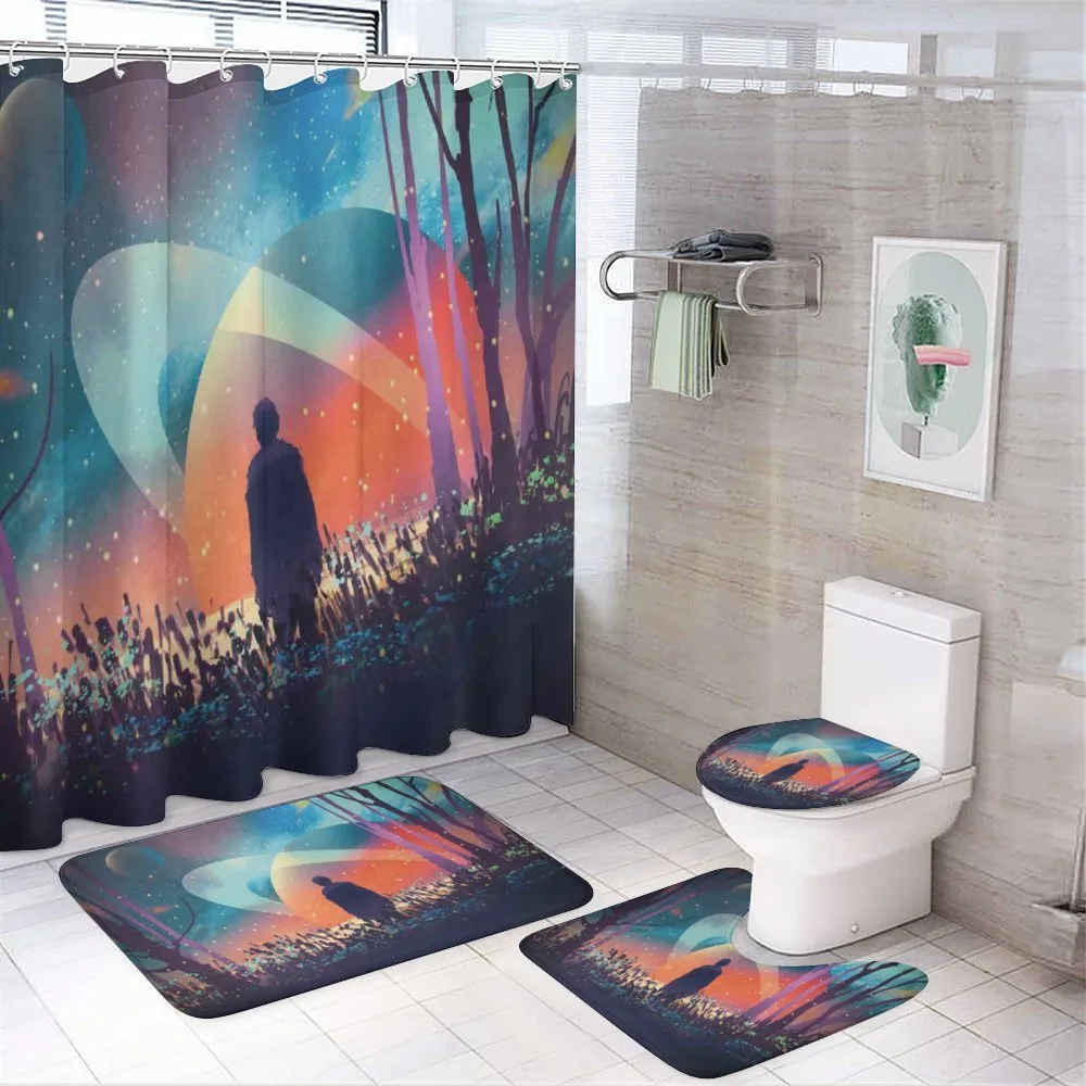 Galaxy Planets Cosmos — 4-Piece Bathroom Set preview