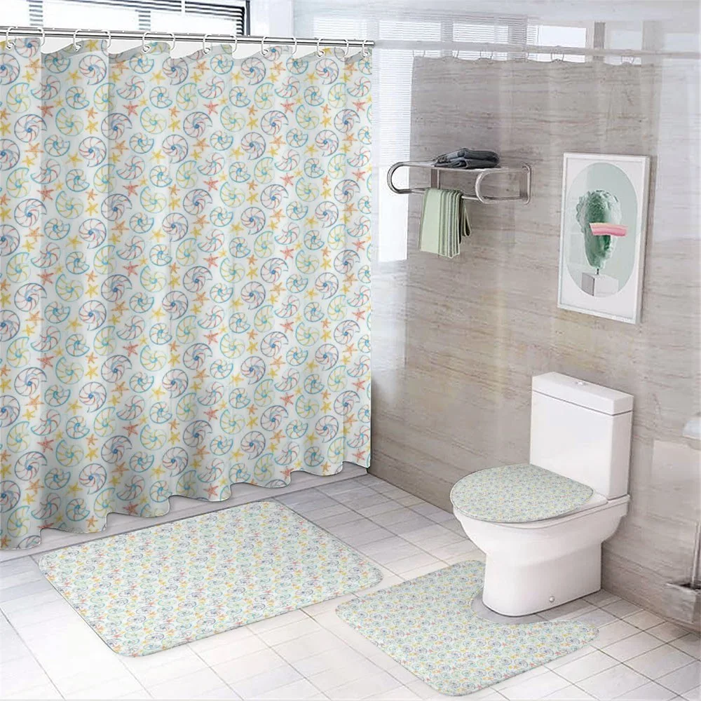 Grunge Shells Starfishes — 4-Piece Bathroom Set preview