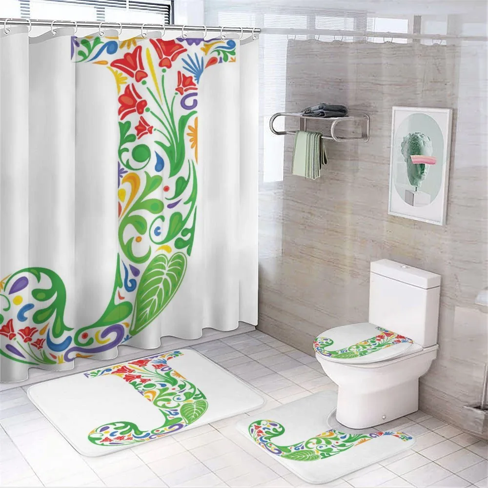 Initials Tropic Flower — 4-Piece Bathroom Set preview
