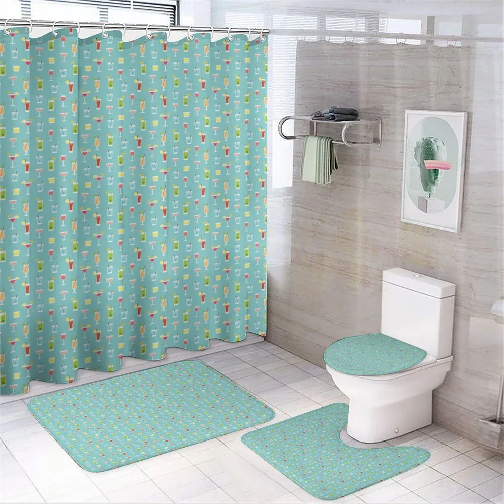 Party Beverages Pattern — 4-Piece Bathroom Set preview