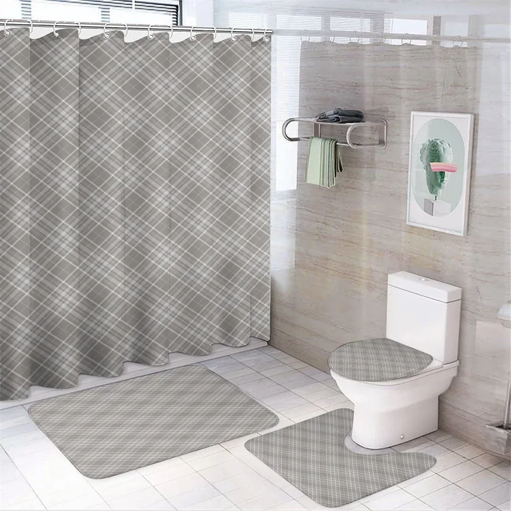 Plaid Design Vintage Feels — 4-Piece Bathroom Set preview
